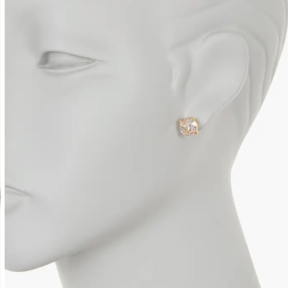 Kate Spade Bright Ideas Round CZ Stud Earrings Blue Clear Gold NWT - Picture 9 of 9